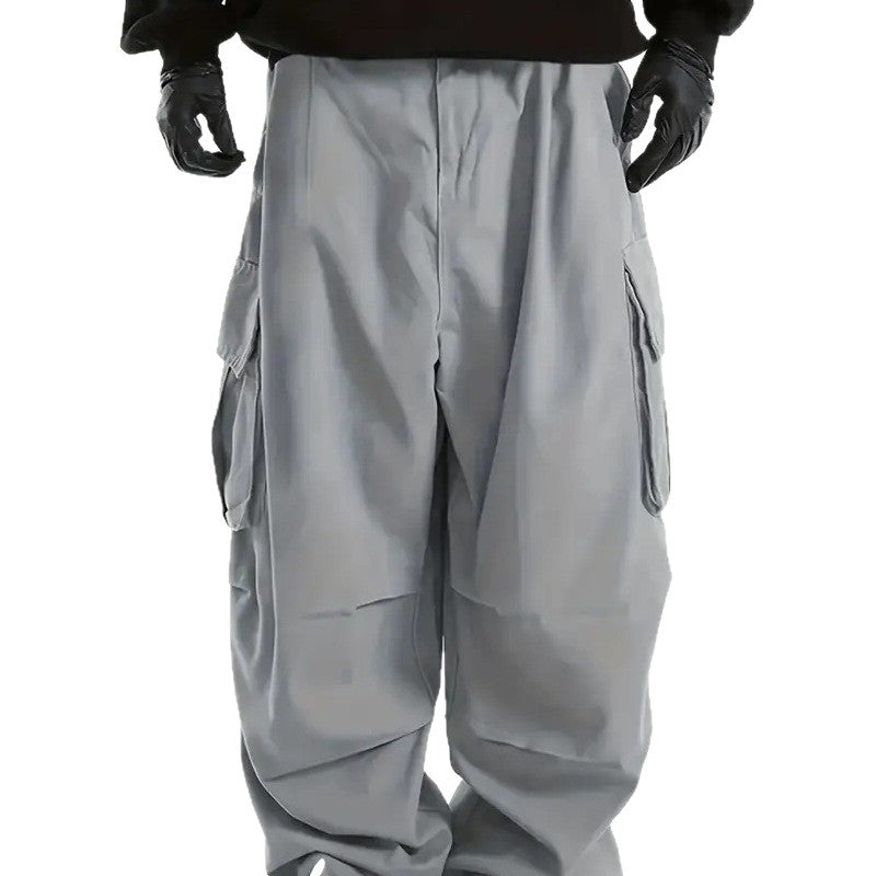 Herren Weite Utility-Cargohose mit übergroßen Klappentaschen & elastischem Tunnelzugbund Nord Taschen
