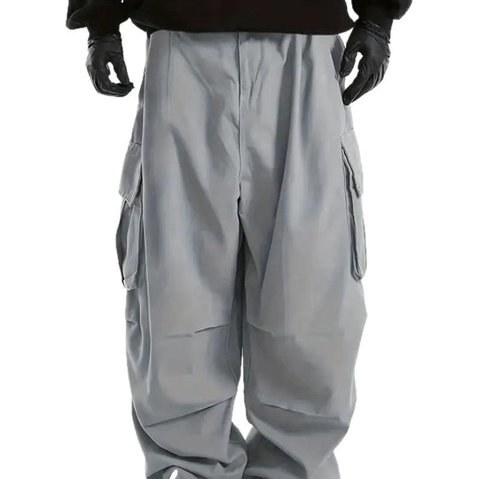 Herren Weite Utility-Cargohose mit übergroßen Klappentaschen & elastischem Tunnelzugbund Nord Taschen