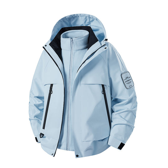 Herren multifunktionale Wasserfeste Softshell-Regenjacke mit abnehmbarer Fleece-Innenjacke Nord Taschen