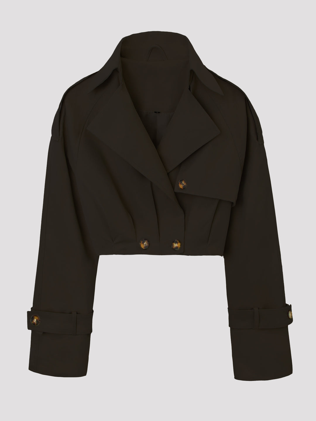 Damen Kurzjacke im Trenchcoat‑Stil mit weitem Revers Nord Taschen