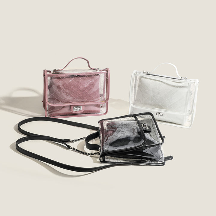 Damen Umhängetasche aus transparentem Kunstleder mit stilvollem Muster Nord Taschen