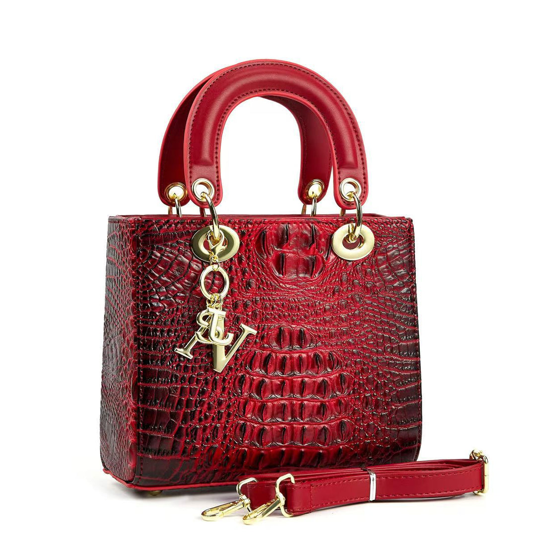 Damen elegante Handtasche mit strukturiertem Krokodilleder Nord Taschen