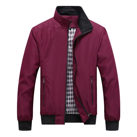 Herren Urbaner Stehkragen‑Blouson aus windabweisendem Softshell mit kariertem Thermofutter Nord Taschen