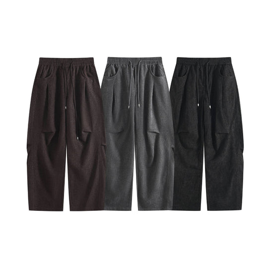 Damen Weite Cropped Komfort‑Cargohose mit elastischem Kordelbund und aufgesetzten Taschen Nord Taschen