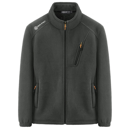 Herren Thermo‑Fleecejacke mit Sherpa‑Innenfutter, Stehkragen und Reißverschlusstaschen Nord Taschen