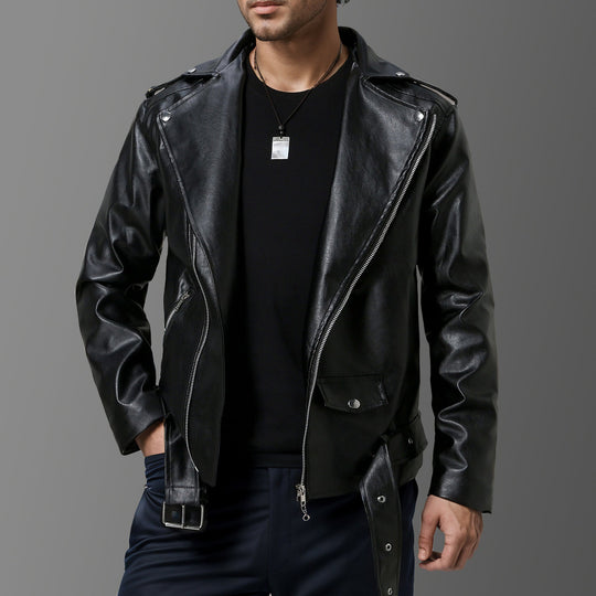 Herren stilvolle Bikerjacke aus hochwertigem Echt Nord Taschen