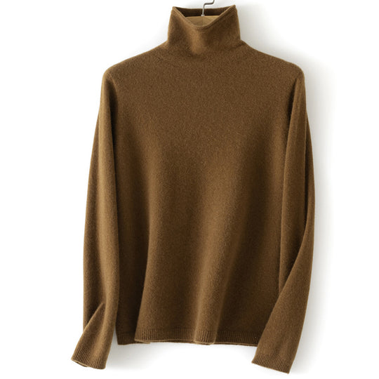 Damen Feinstrick Rollkragenpullover aus Kaschmirmischung leicht oversized Nord Taschen