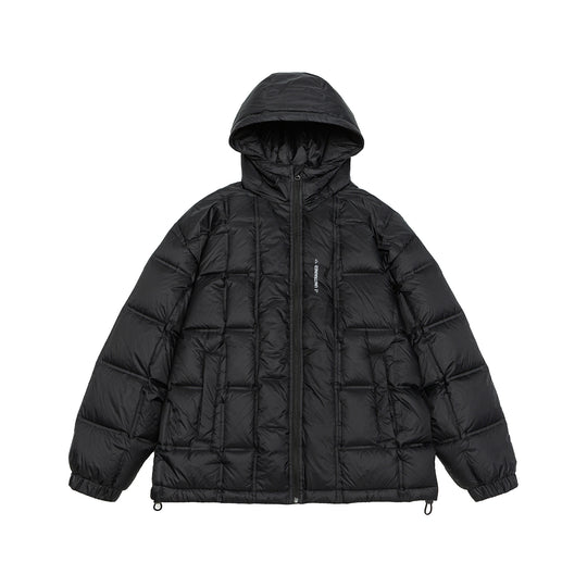 Unisex Oversize Steppjacke mit Kapuze, Daunenoptik und Tunnelzug Nord Taschen