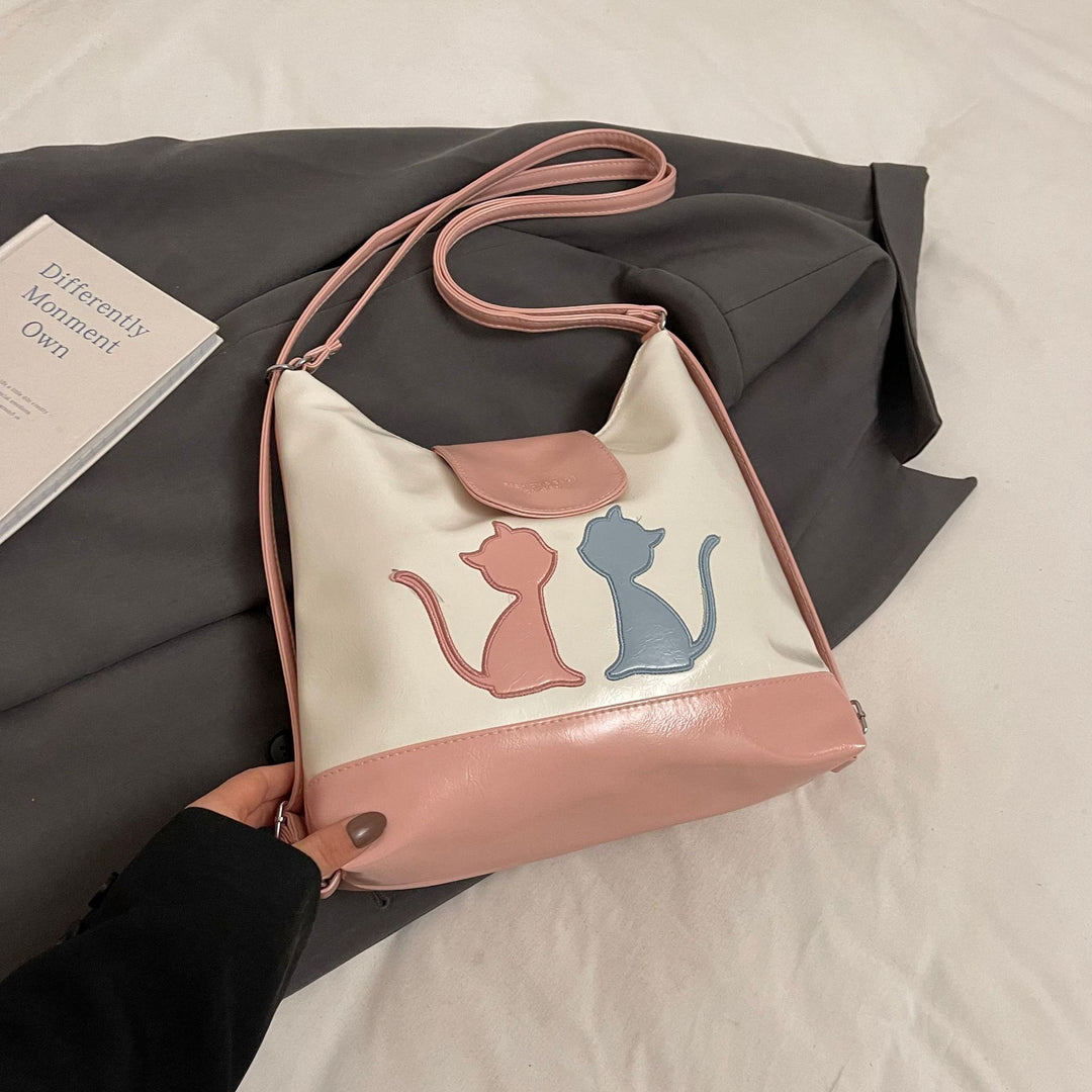 Damen Designer Umhängetasche mit verspieltem Katzenmotiv Nord Taschen
