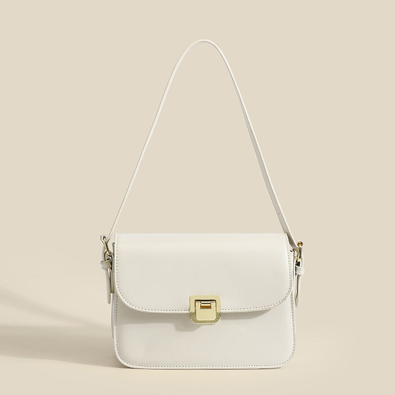 Damen Umhängetasche mit edler Metallschnalle und hochwertigem Leder Nord Taschen