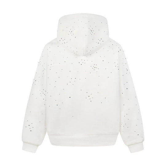 Damen Kapuzenpullover mit Statement-Print Metallic-Lettering und Paint-Splatter-Optik Nord Taschen