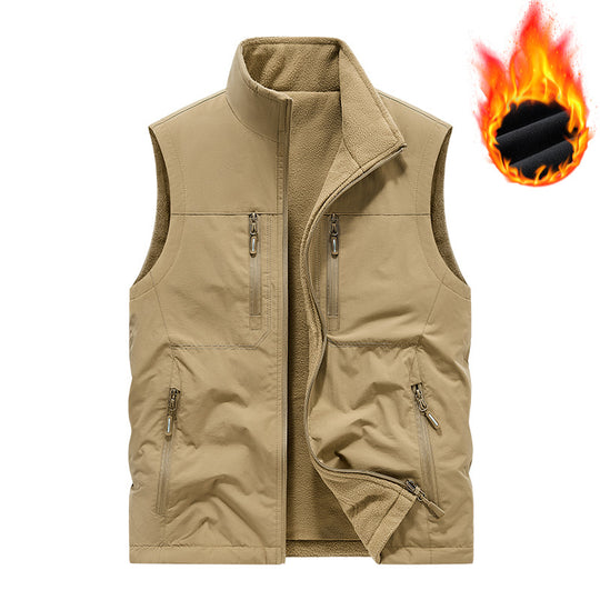 Herren Gefütterte Outdoor-Thermoweste mit Fleece-Innenfutter, Reißverschlusstaschen & winddichter Außenlage Nord Taschen