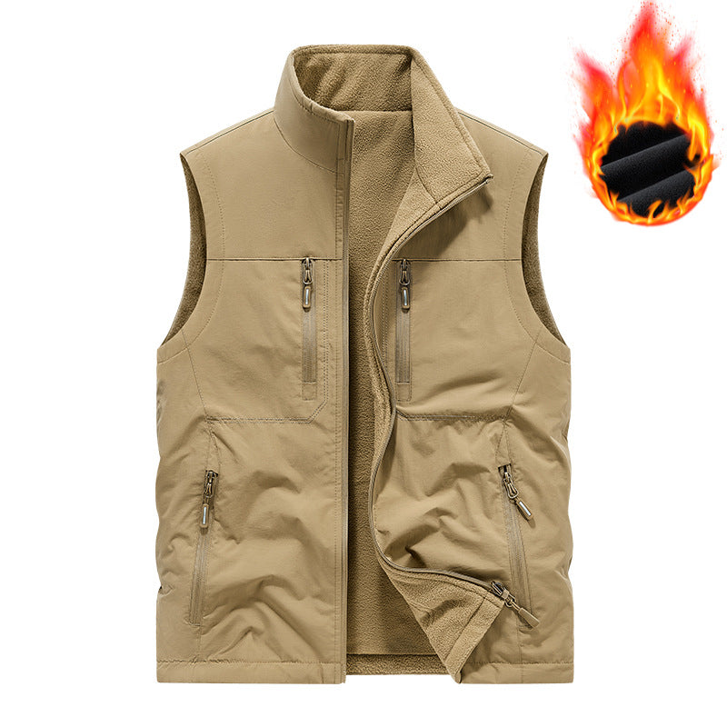 Herren Thermo-Utility-Weste mit Fleecefutter, winddichter Außenlage und Multifach-Reißverschlusstaschen Nord Taschen