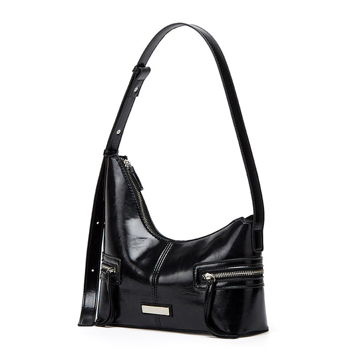 Damen Hobo-Tasche mit luxuriösem Glanz und praktischen Reißverschlussfächern Nord Taschen