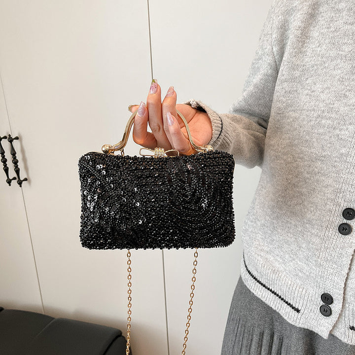 Damen glamouröse Clutch-Handtasche mit funkelndem Perlenbesatz Nord Taschen