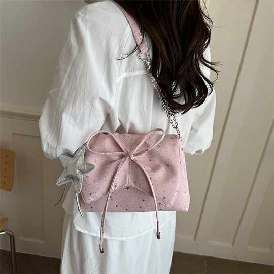 Damen Clutch-Tasche mit verspieltem Sternenmotiv und elegantem Kordelzug Nord Taschen