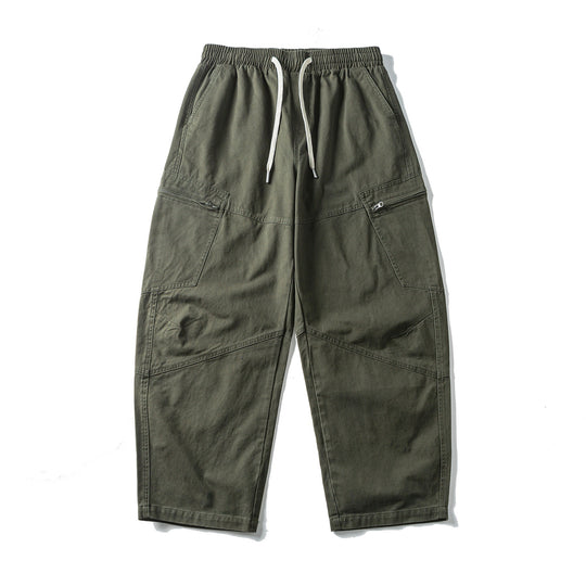 Herren Cropped Cargo-Hose mit elastischem Bund, Tunnelzug und Reißverschlusstaschen Nord Taschen