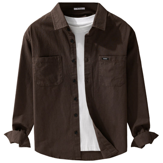 Herren Baumwoll-Overshirt im Hemdjackenstil mit aufgesetzten Brusttaschen und relaxed Fit Nord Taschen