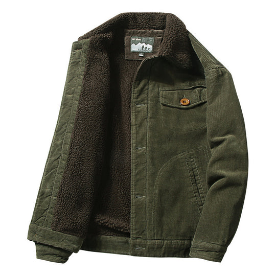 Herren Robuste Cordjacke mit Teddyfutter Nord Taschen