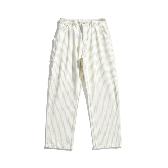 Damen Carpenterhose aus Leinen‑Baumwollmix mit Nadelstreifen und Hammerloop Nord Taschen