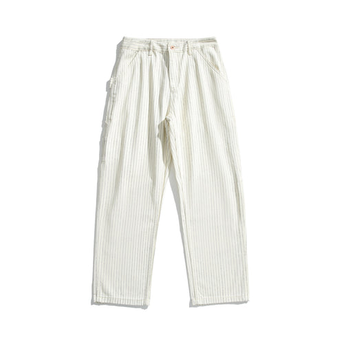 Damen Carpenterhose aus Leinen‑Baumwollmix mit Nadelstreifen und Hammerloop Nord Taschen