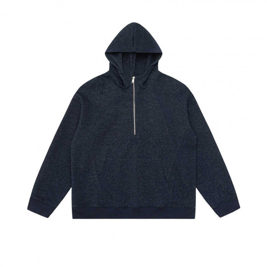 Unisex Kapuzen-Halbzip-Sweatshirt mit Kängurutasche und Rippbündchen Nord Taschen
