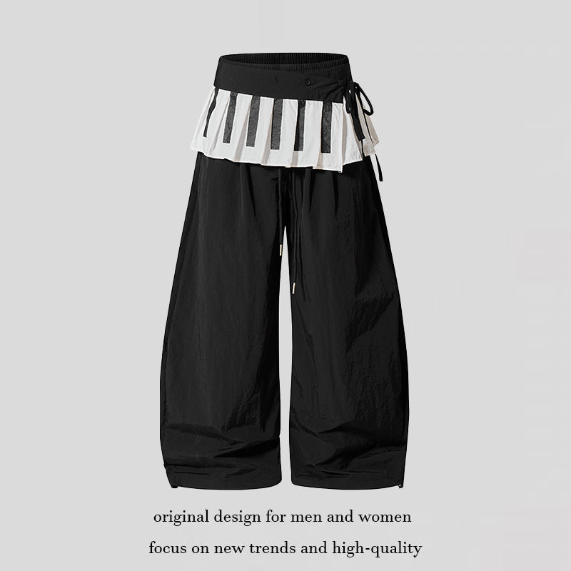 Damen Weite Culotte-Hose mit Volantbund, Tunnelzug und Ballonbein Nord Taschen