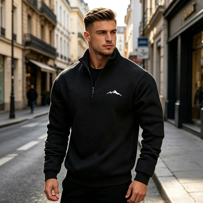 Herren Sweatshirt mit kurzem Reißverschluss Nord Taschen
