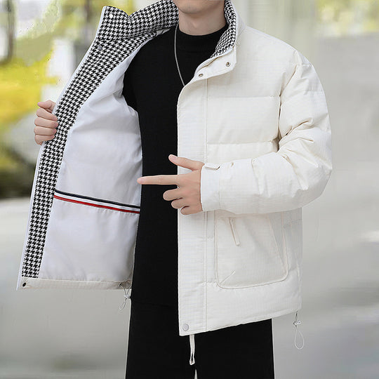 Herren Wattierte Steppjacke mit Hahnentritt-Innenfutter und verstellbarem Saum Nord Taschen