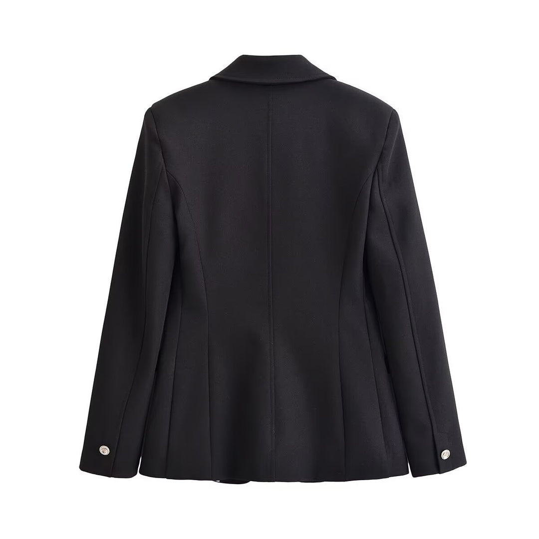 Damen Taillierter Einknopfblazer mit Schalkragen und Pattentaschen Nord Taschen