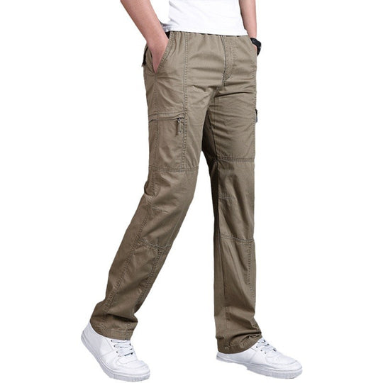 Herren Gerade geschnittene Utility‑Cargohose mit Knieabnähern, Multifachtaschen & elastischem Bund Nord Taschen