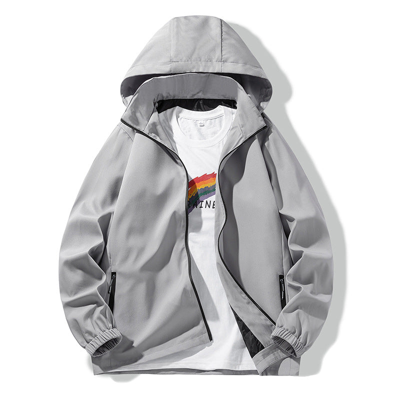 Herren Minimalistischer Softshell-Kapuzenanorak mit wasserabweisender Oberfläche & Reißverschlusstaschen Nord Taschen