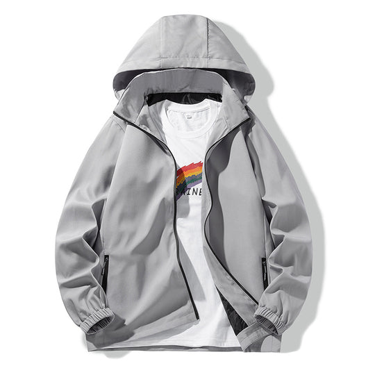 Herren Minimalistischer Softshell-Kapuzenanorak mit wasserabweisender Oberfläche & Reißverschlusstaschen Nord Taschen
