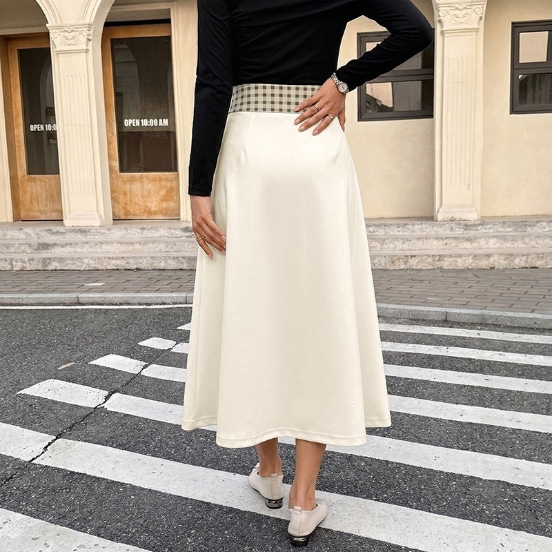 Damen Midirock mit hoher Taille, dekorativer Knopfleiste und femininer A‑Linie Nord Taschen