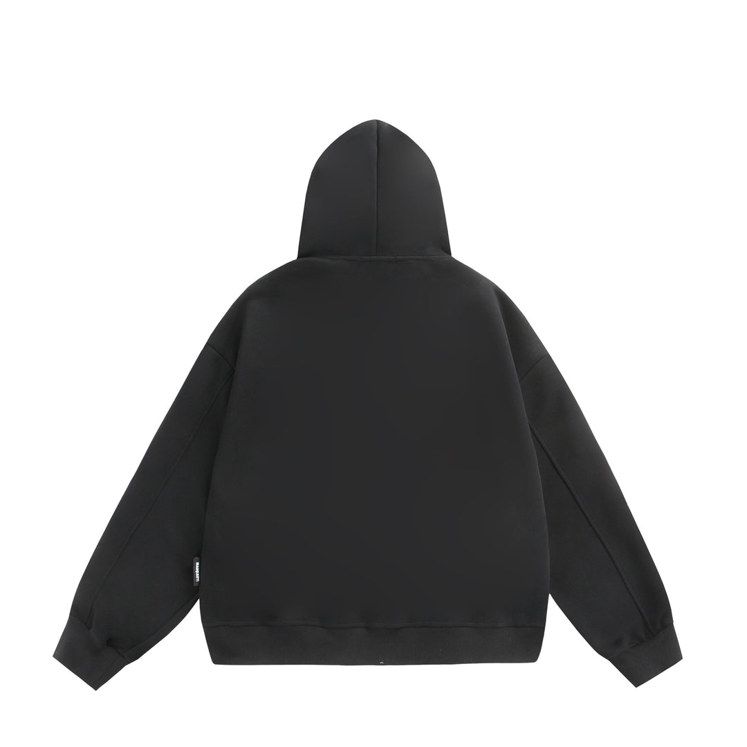 Unisex Kapuzen-Sweatjacke mit Doppelreißverschluss und Ziernaht-Panel Nord Taschen