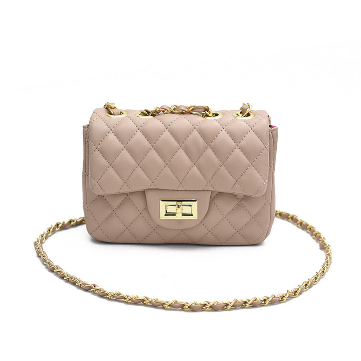 Damen Mini-Schultertasche im eleganten Steppmuster mit goldenen Akzenten Nord Taschen