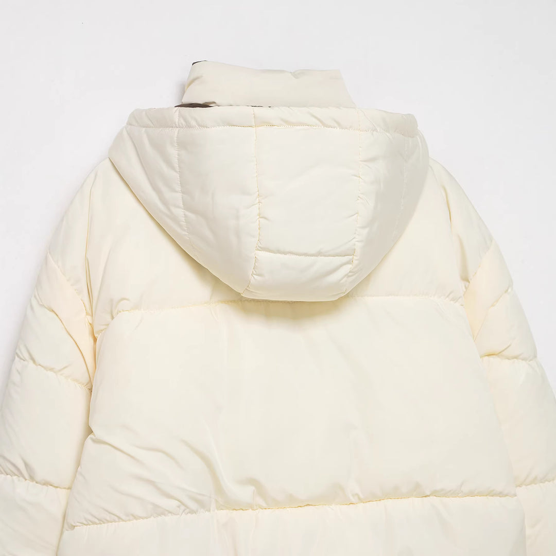 Damen Stepp-Daunenjacke mit hohem Stehkragen und abnehmbarer Kapuze Nord Taschen