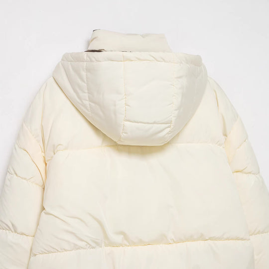 Damen Stepp-Daunenjacke mit hohem Stehkragen und abnehmbarer Kapuze Nord Taschen