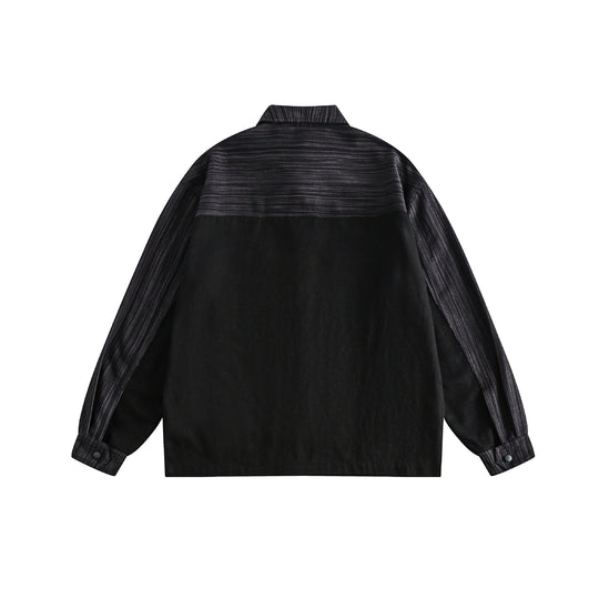 Unisex Overshirt-Jacke im kastigen Cut mit Materialmix und Frontklappentaschen Nord Taschen
