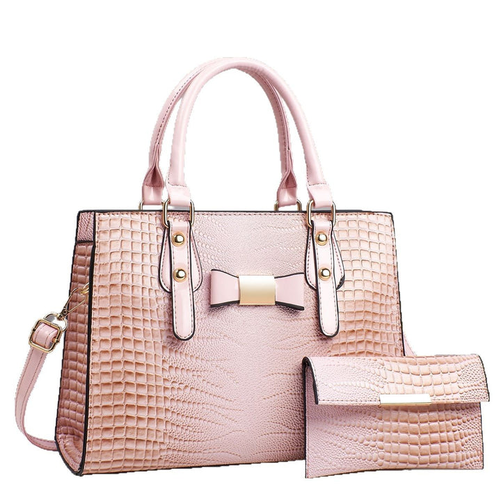 Damen Handtasche mit strukturiertem Kroko-Look und abnehmbarer Clutch Nord Taschen