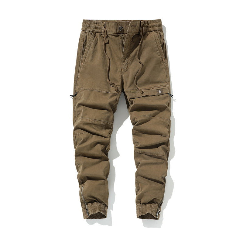 Herren Slim‑Tapered Cargojogger aus Baumwoll‑Twill mit Tunnelzug und Knöchelzipper Nord Taschen