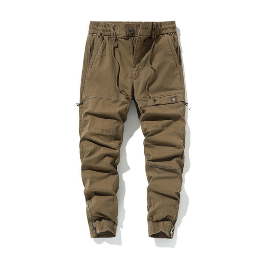 Herren Slim‑Tapered Cargojogger aus Baumwoll‑Twill mit Tunnelzug und Knöchelzipper Nord Taschen