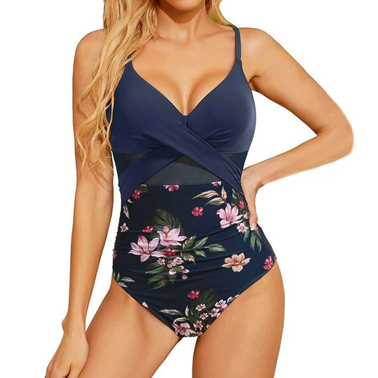 Damen Hochwertiger Einteiler Badeanzug mit trendigen Cut-Out-Details