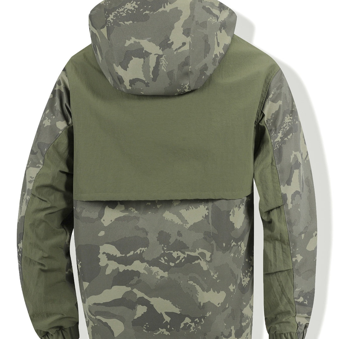 Herren Camouflage-Anorak mit Kapuze, halbem Reißverschluss und wasserabweisender Beschichtung Nord Taschen