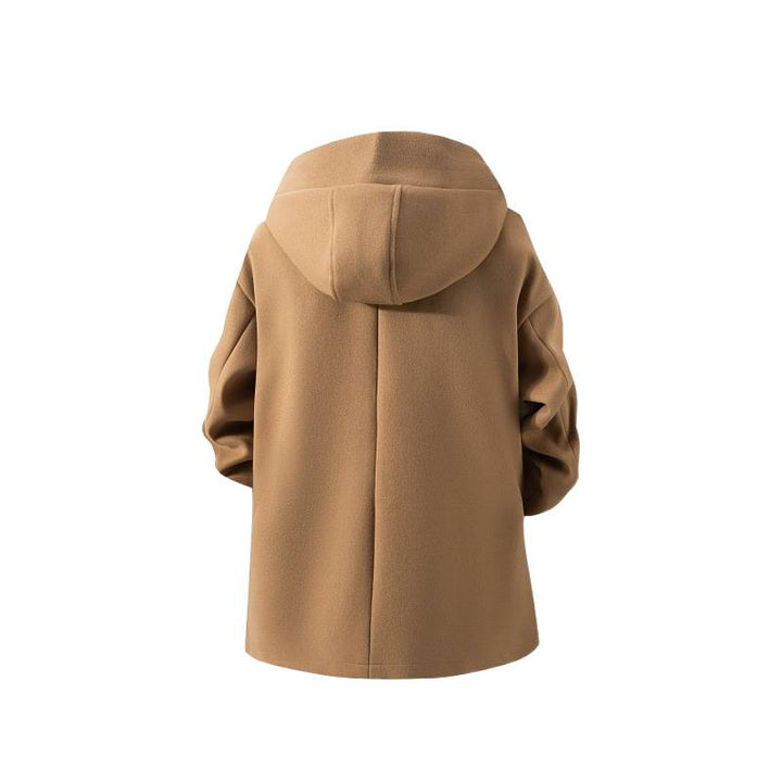 Herren Kapuzen-Mantel aus Wollmix mit Oversize-Schnitt und verdeckter Druckknopfleiste Nord Taschen