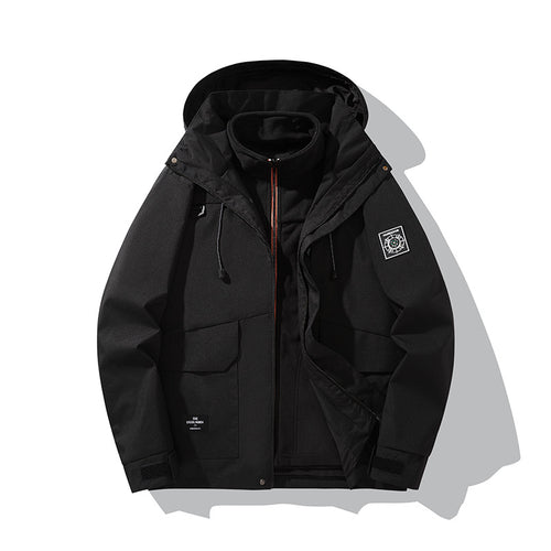 Herren Wetterfeste Outdoorjacke mit Kapuze Nord Taschen