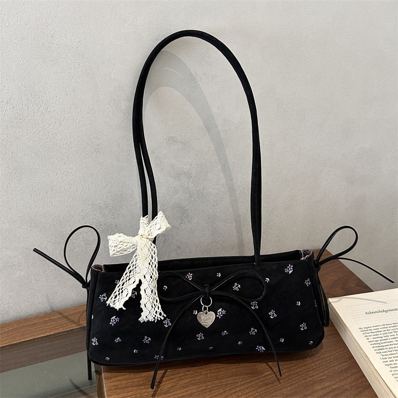 Damen modische Handtasche mit handgefertigten Blütenapplikationen Nord Taschen