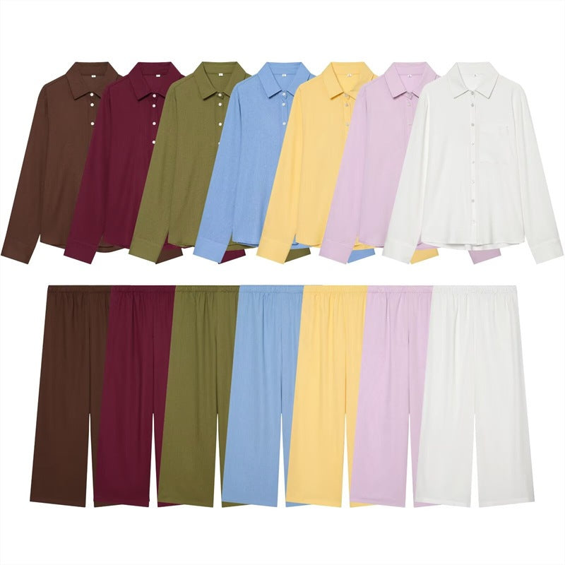 Damen Weite Palazzo-Hose mit elastischem Bund und fließendem Leinenmix Nord Taschen