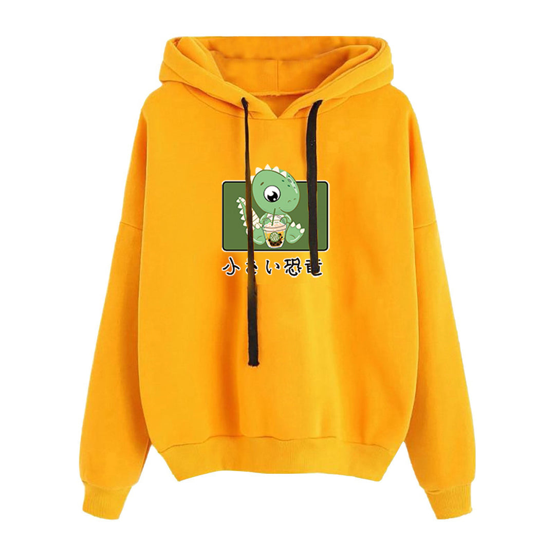 Damen nan kurz geschnittener Cropped-Kapuzenpullover mit niedlicher Frosch-Illustration und verstellbarer Kapuze Nord Taschen