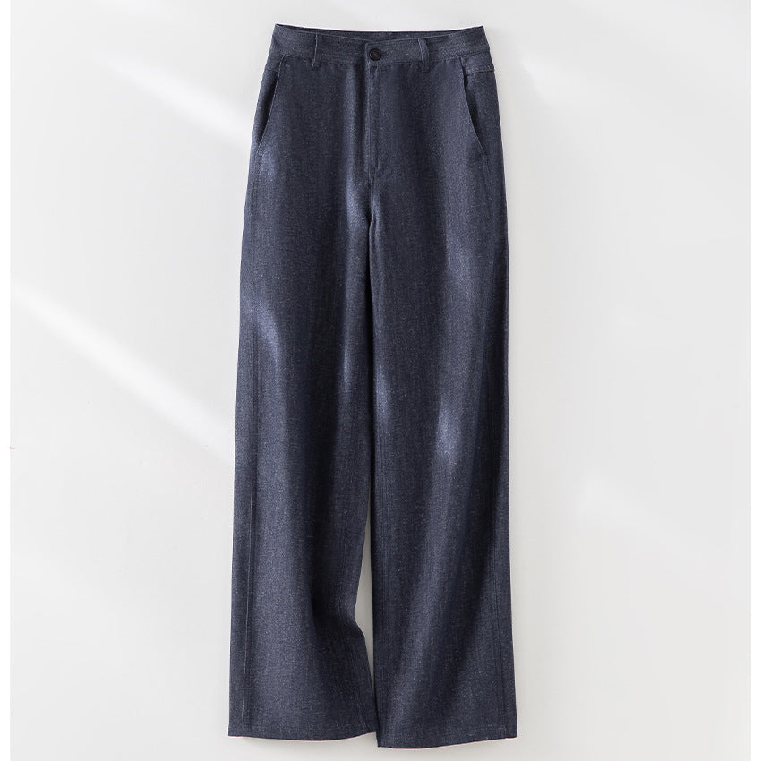 Damen Ärmellose leicht taillierte Weste aus Leinen-Denim mit Knopfleiste und aufgesetzten Taschen Nord Taschen